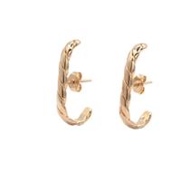 Brinco Ear Hook Trançado Banhado A Ouro 18K