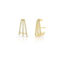 Brinco Ear Hook Três Voltas Cravejado Dourado Brinco Ear Hook Três Voltas Cravejado Dourado