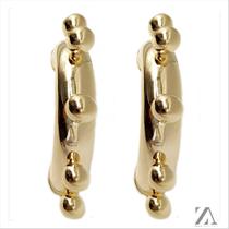 Brinco Ear Hook Tubo Liso com Bolas Brinco Ear Hook Tubo Liso com Bolas