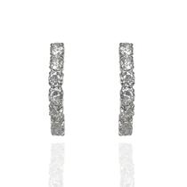 Brinco Ear Hook Zircônia 4mm Banho Ródio