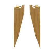 Brinco Ear Jacket com Franjas Folheado em Ouro 18k SoftJoias