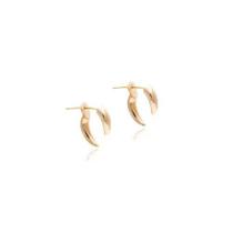 Brinco Ear Jacket Pimenta Liso 15MM - Banhado a Ouro 18k