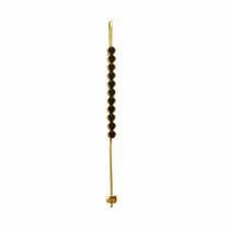 Brinco Ear Pin Cristais Preto Folheado em Ouro 18K SoftJoias