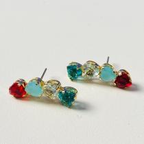 Brinco Earcuff Brilhante Colorido Folheado