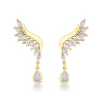 Brinco Earcuff de Argola Semijoia com Cristais de Zircônia - Elegância Moderna