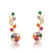 Brinco Earcuff Flor Banhado a Ouro 18k