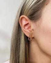 Brinco earcuff folheado a ouro e prata