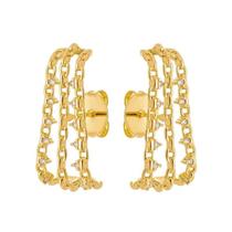 Brinco Earhook detalhe Microzirconias Brinco Earhook detalhe Microzirconias