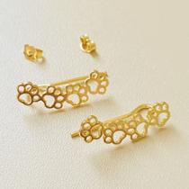 Brinco Earhook Patinha de Cachorro Folheado Brinco Earhook Patinha de Cachorro Folheado