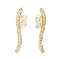 Brinco Elegance Zircônias Banhado a Ouro Brinco Elegance Zircônias Banhado a Ouro