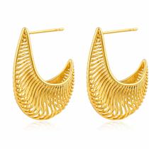 Brinco Elegante Semi Joia Banhado Ouro 18k Presente Aniversario Namorada Esposa Mae Brinco Elegante Semi Joia Banhado Ouro 18k Presente Aniversario Namorada Esposa Mae