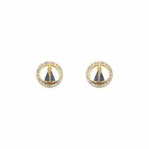 Brinco Elo Nossa Senhora Aparecida Banhado em Ouro 18k