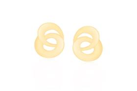 Brinco elos entrelaçados com banho de ouro 18K