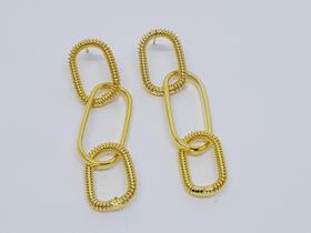 Brinco Elos liso banhado a Ouro 18K Brinco Elos liso banhado a Ouro 18K