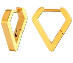 Brinco em Aço Inox Triângulo Dourado
