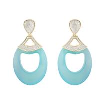 Brinco em ágata azul céu Brinco em ágata azul céu