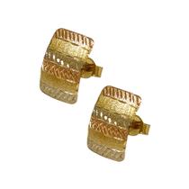 Brinco Em Ouro 18k 750 Chapa 6 Cores Estreito