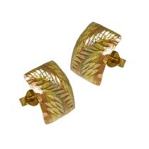 Brinco Em Ouro 18k 750 Chapa 6 Cores Quadrado Brinco Em Ouro 18k 750 Chapa 6 Cores Quadrado
