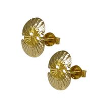 Brinco Em Ouro 18k 750 Círculo E Luas