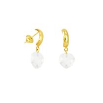 Brinco em Ouro 18K Base e Cristal Coração - AU5351 Brinco em Ouro 18K Base e Cristal Coração - AU5351