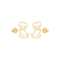 Brinco em Ouro 18k Cachorrinho Vazado - AU10064
