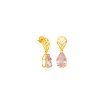Brinco em Ouro 18K com Gota Quartzo - AU4031 Brinco em Ouro 18K com Gota Quartzo - AU4031