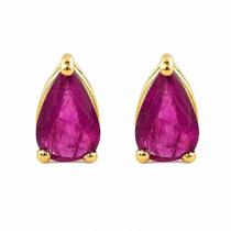 Brinco em Ouro 18K com Rubi Gota - Joia Exclusiva