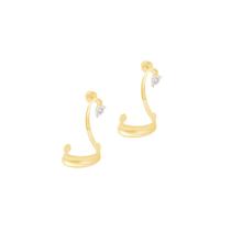 Brinco em Ouro 18K Ear Cuff com Diamantes - AU13012