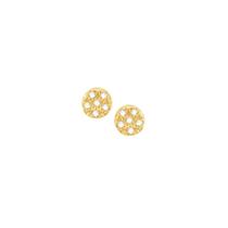 Brinco em Ouro 18K Pavê Redondo com Zircônias - AU8029