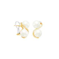 Brinco em Ouro 18K Pérolas e Diamantes - AU4533