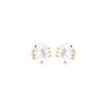 Brinco em Ouro 18k Quartzo Oval - AU10219