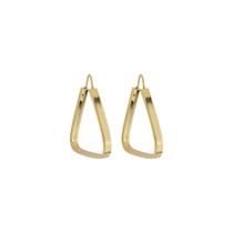 Brinco em ouro chato triangular 19 mm Brinco em ouro chato triangular 19 mm