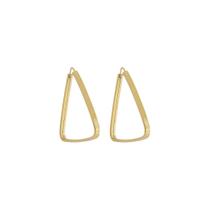 Brinco em ouro chato triangular 28 mm Brinco em ouro chato triangular 28 mm