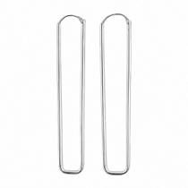 Brinco em Prata 925 com Design de Argola Retangular Brinco em Prata 925 com Design de Argola Retangular