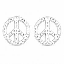Brinco em Prata 925 com Símbolo Hippie da Paz - Joia Exclusiva Brinco em Prata 925 com Símbolo Hippie da Paz - Joia Exclusiva
