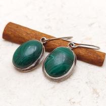 Brinco em prata com Malaquita 0103825B0041 Prata925 Malaquita