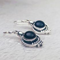 Brinco em prata com Ônix 0103815B0036 Prata925 Onix Brinco em prata com Ônix 0103815B0036 Prata925 Onix