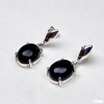 Brinco em prata com Ônix 0103815B2036 Prata925 Onix Brinco em prata com Ônix 0103815B2036 Prata925 Onix