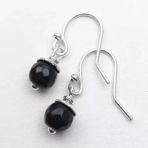 Brinco em prata com Ônix 0112815B0056 Prata925 Onix Brinco em prata com Ônix 0112815B0056 Prata925 Onix