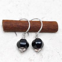 Brinco em prata com Ônix 0112815B0059 Prata925 Onix Brinco em prata com Ônix 0112815B0059 Prata925 Onix