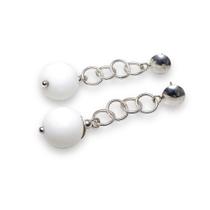 Brinco em prata com Ônix Branco 0112887B0038 Prata925 Onix Branco Brinco em prata com Ônix Branco 0112887B0038 Prata925 Onix Branco