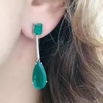 Brinco em Prata Luxury Emerald - Ref: BBIJU001289