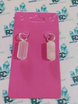 Brinco em Quartzo Rosa Brinco em Quartzo Rosa