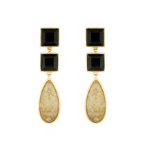 Brinco em quartzo rutilado dourado Brinco em quartzo rutilado dourado