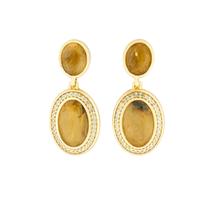 Brinco em quartzo rutilado dourado Brinco em quartzo rutilado dourado
