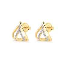 Brinco Encaixe Com Filete Cravejado Folheado A Ouro