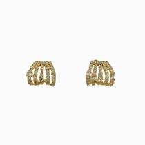 Brinco Encaixe Cravejado - Banho Ouro ou Platina Brinco Encaixe Cravejado - Banho Ouro ou Platina