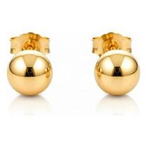 Brinco Esfera 6mm Banhado a Ouro 18K