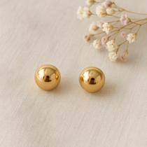 Brinco Esfera Dourada 18K