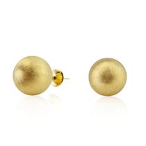 Brinco Esferas Fosco 10 mm Em Ouro 18K